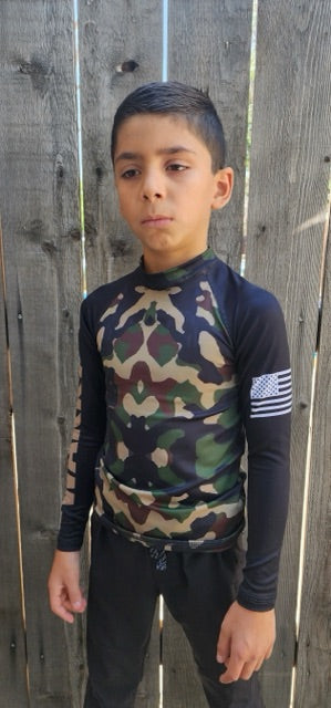 Youth Long Sleeve Camo Jiu-Jitsu Rashguard