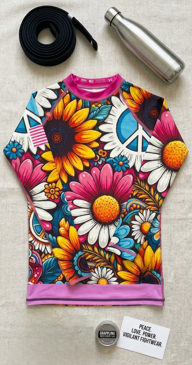 Youth Long Sleeve Hippie Jiu Jitsu Rashguard