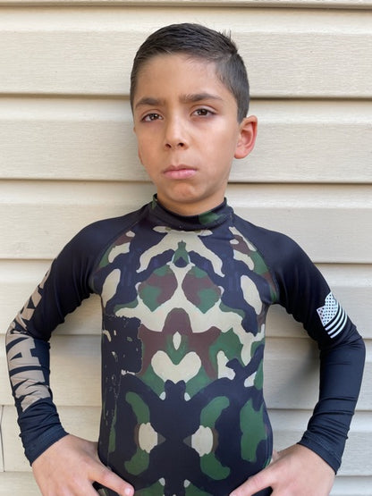 Youth Long Sleeve Camo Jiu-Jitsu Rashguard