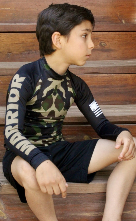 Youth Long Sleeve Camo Jiu-Jitsu Rashguard